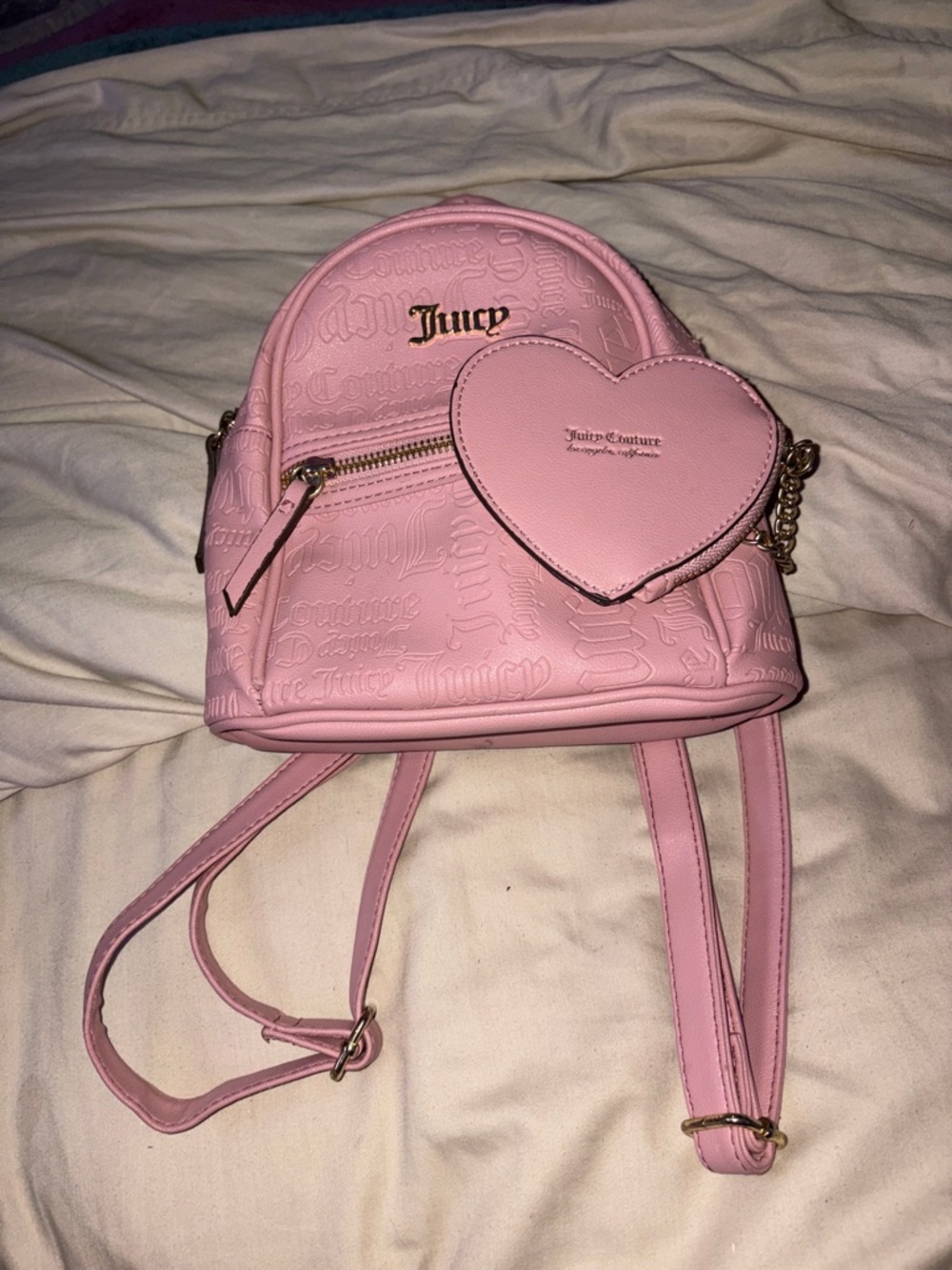 Juicy Couture Pink Mini Backpack with Heart Coin purse